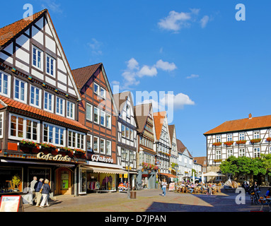 The marketplace in Rinteln on the Weser Stock Photo