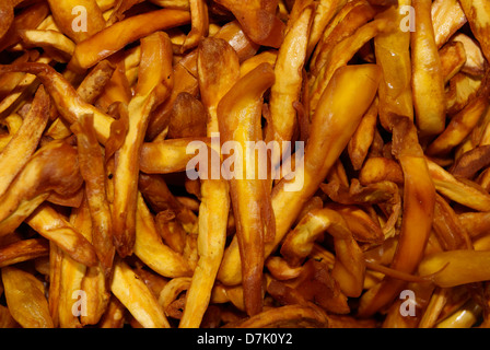 jack fruit chips fried in fresh coconut oil . Variety and traditional Snacks from Kerala India Stock Photo