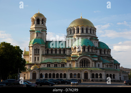 Bulgaria, Europe, Sofia, Ploshtad Aleksandur Nevski Place, Aleksandur Nevski Memorial Church. Stock Photo