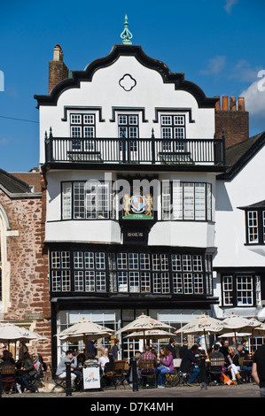 Former Mol's Coffee House dated 1596 at Cathedral Close in Exeter Devon England UK Stock Photo