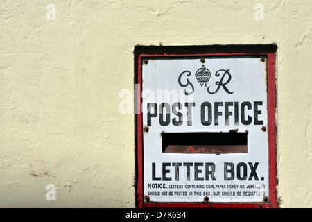 old letter box at the post office in upton upon severn,worcestershire,england, Stock Photo