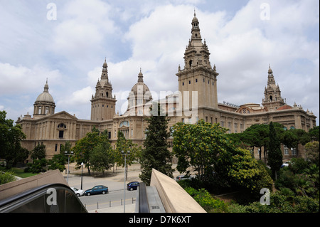 Palau Nacional was built for 1929 International Exhibition held in Barcelona. Since 1934 it has been the home of the most import Stock Photo