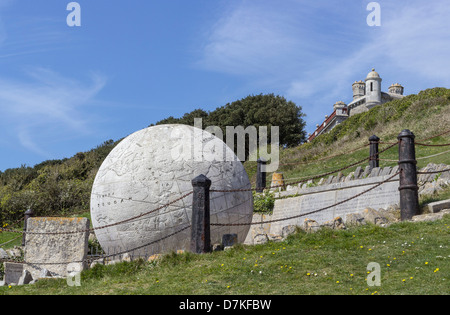 Durlston Castle, Great Globe, Isle of Purbeck, Swanage, Dorset, England, UK. Stock Photo