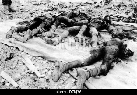 Charred remains of dead German soldiers killed in World War 2 in Egypt Stock Photo