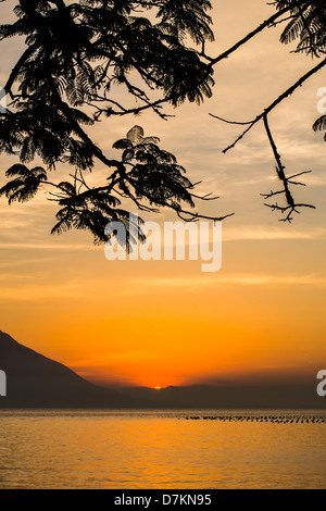 Caieira da Barra do Sul Beach at sunset. Stock Photo