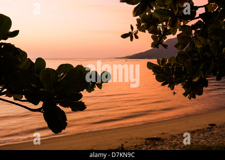 Caieira da Barra do Sul Beach at sunset. Stock Photo