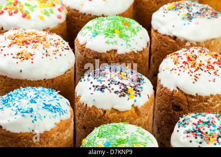 easter cake group icing closeup Stock Photo