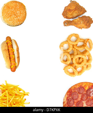 Fast food items with space for text or menu options Stock Photo