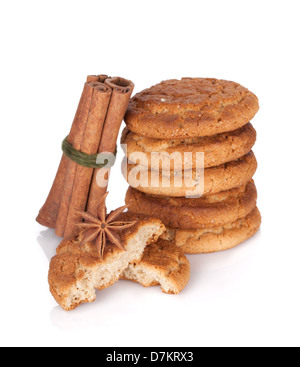 Cookies with spices. Isolated on white background Stock Photo