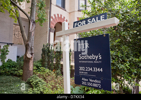 Sotheby's Realty house sale sign - Washington, DC USA Stock Photo - Alamy