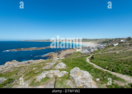 South West Coast path at Sennen Cove, near lands End, Cornwall Stock Photo