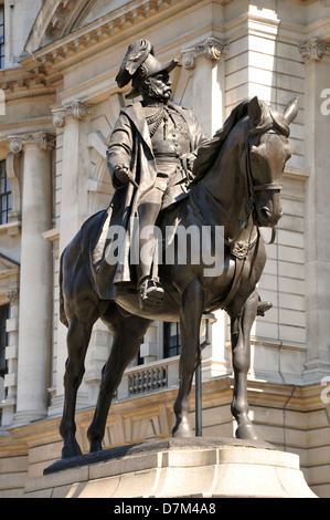 London, England, UK. Statue (by Adrian Jones, 1905) of Prince George, 2nd Duke of Cambridge (1819-1904) in Whitehall. Stock Photo