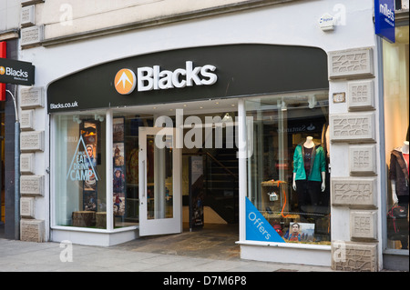 BLACKS outdoor clothes & camping high street shop in Exeter Devon England UK Stock Photo