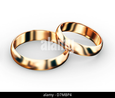 Wedding rings, artwork Stock Photo