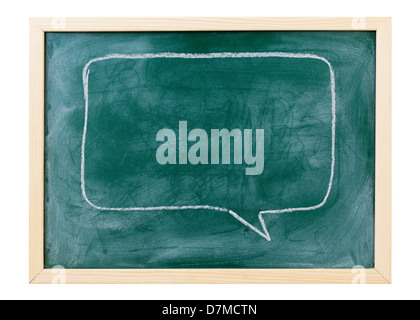 Speech bubble on blackboard Stock Photo