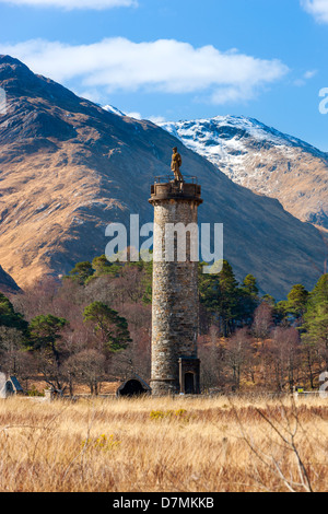 The Glenfinnan Monument situated at the head of Loch Shiel, Highland, Glenfinnan, Scotland, UK, Europe. Stock Photo