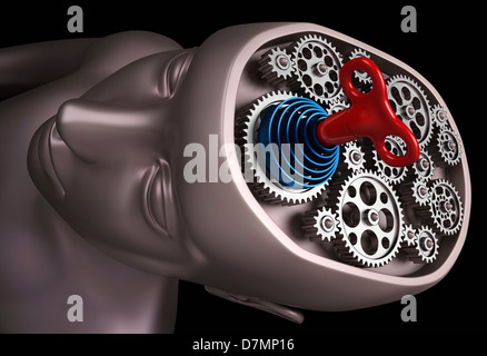 Clockwork brain, artwork Stock Photo