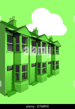 Green housing, conceptual artwork Stock Photo