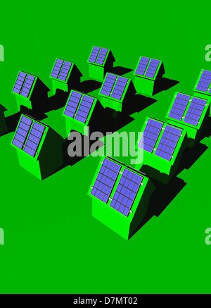 Green housing, conceptual artwork Stock Photo