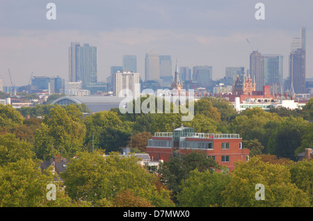 Skyline from Primrose Hill in London, England Stock Photo