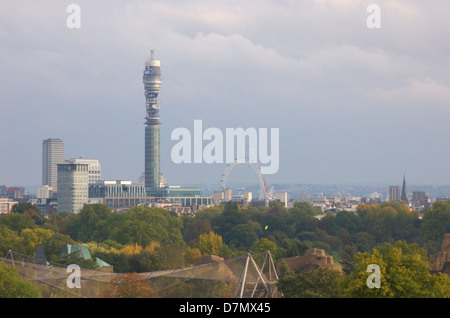 Skyline from Primrose Hill in London, England Stock Photo