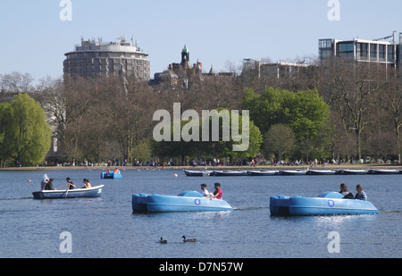Boating on The Serpentine Hyde Park London Stock Photo