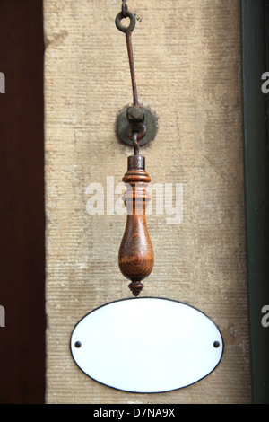 Antique doorbell and doorplate Stock Photo