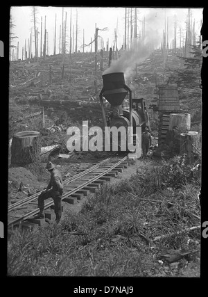 This image from 1910-1911 shows a man from Oregon with his arm resting ...