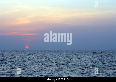A sunset view from Shankumugham Beach, Trivandrum, Kerala, India Stock Photo