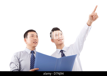 Two business men holding a folder Stock Photo