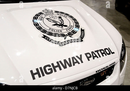 NSW Australia Police insignia on Highway Patrol car Stock Photo