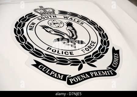 NSW Australia Police insignia on Highway Patrol car Stock Photo