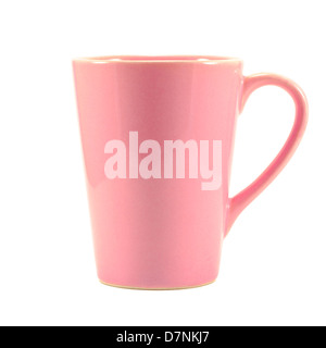 Pink coffee cup isolated on white background Stock Photo