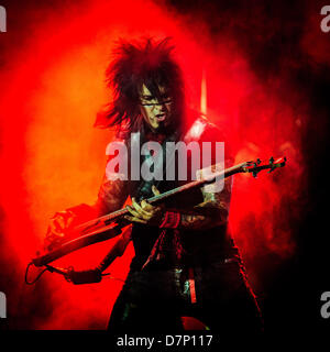 May 10, 2013 - Hamilton, Ontario, Canada - Bassist NIKKI SIXX of American heavy metal band Motley Crue on stage at Copps Coliseum in Hamilton. (Credit Image: © Igor Vidyashev/ZUMAPRESS.com) Stock Photo