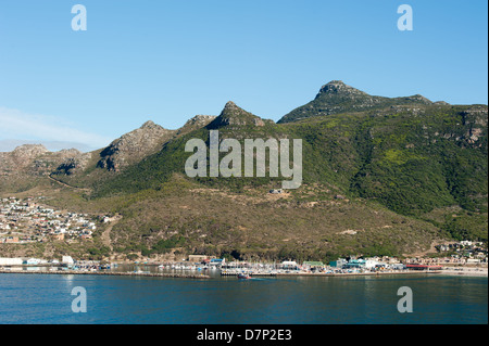 View of Hout Bay from Chapman's Peak drive, Cape Town, South Africa Stock Photo