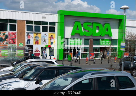 Entrance to ASDA supermarket from the carpark on a sunny day Stock ...