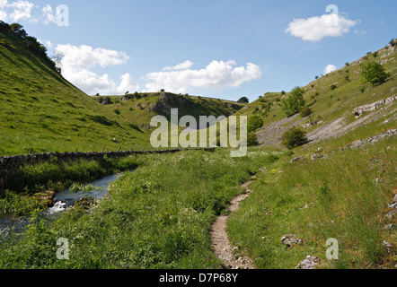 Lathkill Dale in the Derbyshire Peak District National Park England UK, Scenic English landscape British countryside outdoors Stock Photo