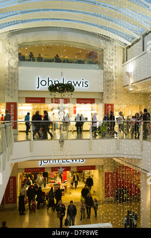 dh Shopping Centre Mall CRIBBS CAUSEWAY BRISTOL John Lewis department store exterior shop interior shoppers shops christmas Stock Photo