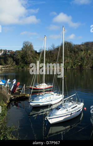 dh Aberdour Harbour ABERDOUR FIFE Yacht boats moored harbour bay scotland boat mooring harbor Stock Photo