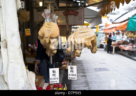 dh Tai O Market stall LANTAU HONG KONG Chinese food displaying dried animal parts for sale street asia village shop Stock Photo