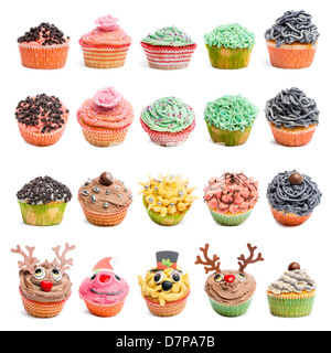 Cupcakes collection against white background Stock Photo