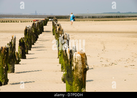 Remains of 1958 definitively discontinued tide-independent Ostanlegers the North Sea island of Wangerooge, Ueberreste des 1958 Stock Photo