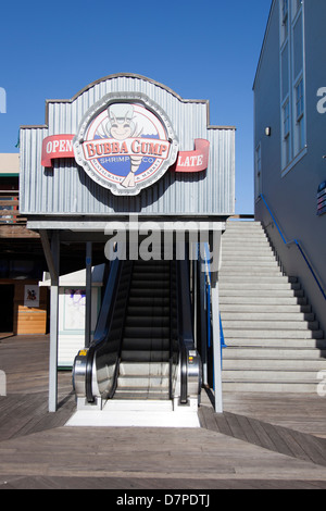 Bubba Gump Shrimp Company restaurant on Pier 39, Fisherman's Wharf, San Francisco, California, USA. Stock Photo