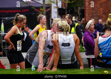 Leeds, UK. 12th May 2013. Competitors at the end of the Leeds half marathon Chris McLoughlin/Alamy Live News Stock Photo