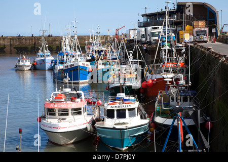 Fishing trawlers in the harbour at Bridlington, East Riding, England, U.K. Stock Photo