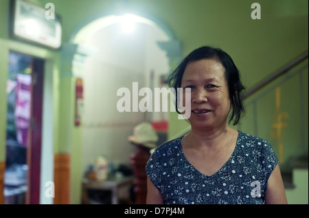 Hanoi , Vietnam - Portrait of mature Vietnamese woman Stock Photo