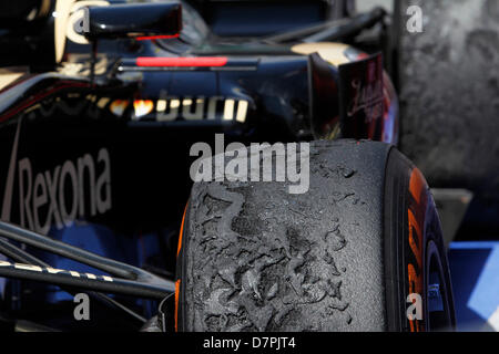 Montmelo, Spain. 12th May 2013. Motorsports: FIA Formula One World Championship 2013, Grand Prix of Bahrain,  tire, tires, tyre, tyres, wheel, wheels, Reifen, RadDPA/Alamy Live News Stock Photo