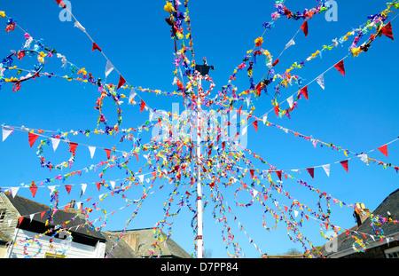 A decorated maypole, uk Stock Photo