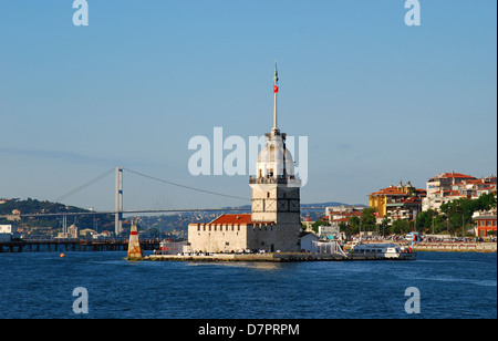 Maiden Tower, also known in the ancient Greek and medieval Byzantine periods as Leandros , Bosphorus strait. Istanbul. Turkey Stock Photo