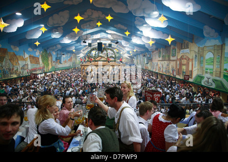 Oktoberfest, Hacker Pschorr Festzelt, Himmel der Bayern, Munich, Bavaria, German Stock Photo